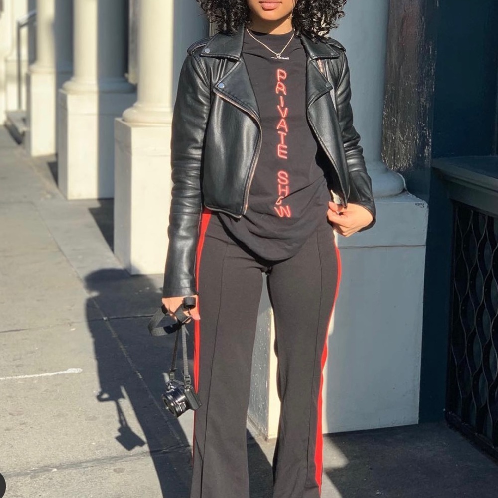 Fashion Nova Red Stripe High Waist Pants